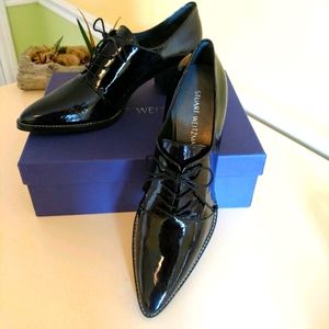 *SOLD* Stuart Weitzman pointed toe block heel oxfords Women's US size 11.5